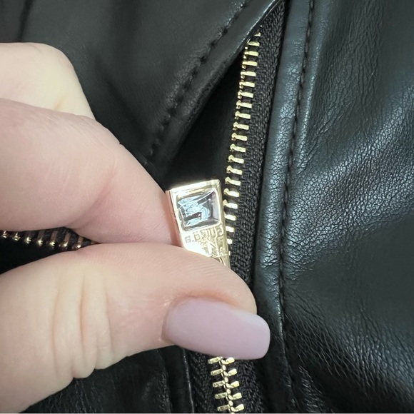 Chico's Black Faux Leather Cropped Moto Jacket - Picture 7 of 13